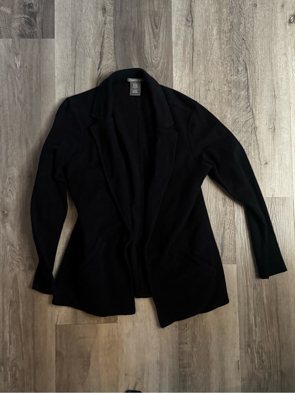 Matty M Black Open-Front Cardigan Sweater